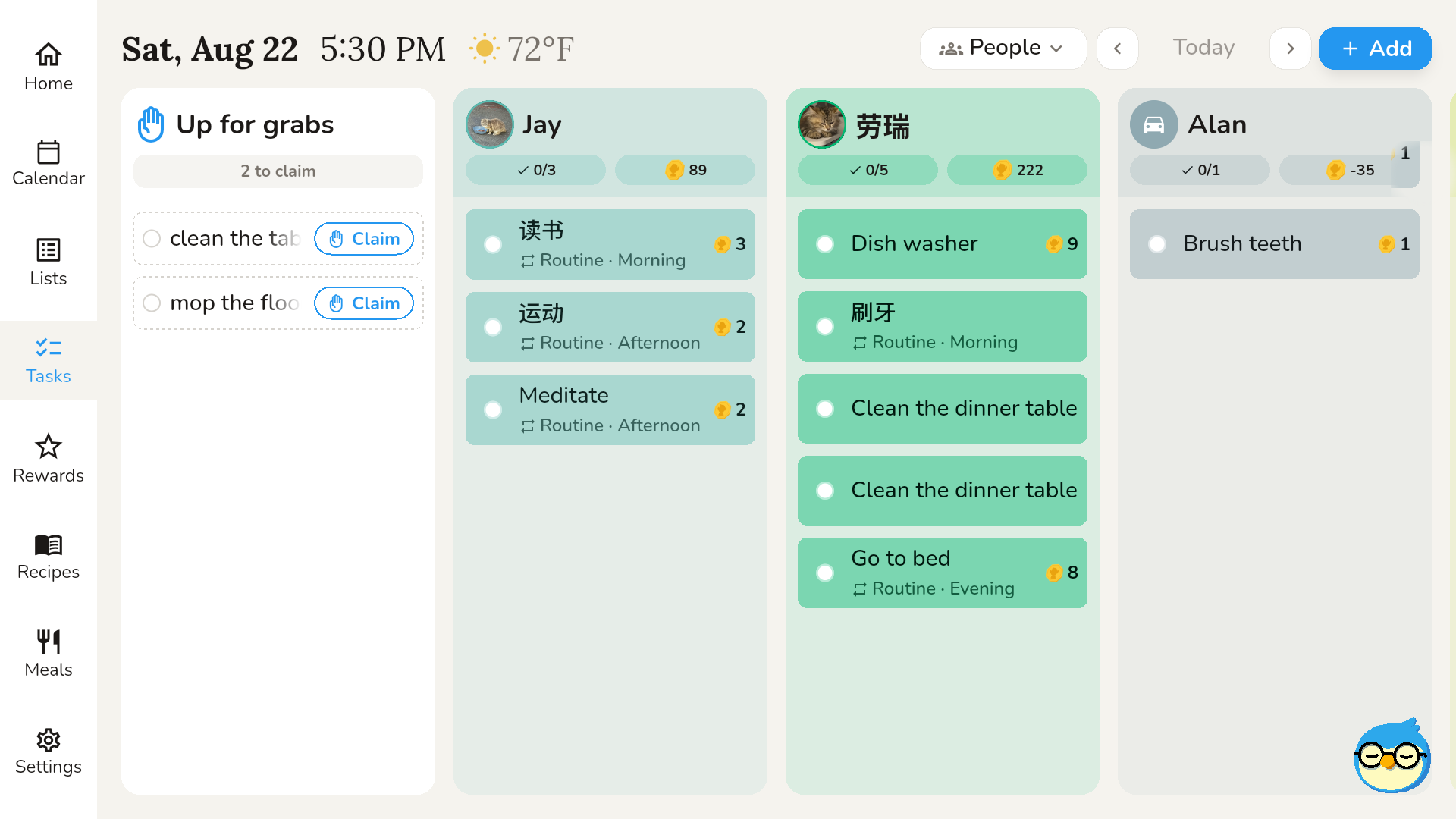 Chores board