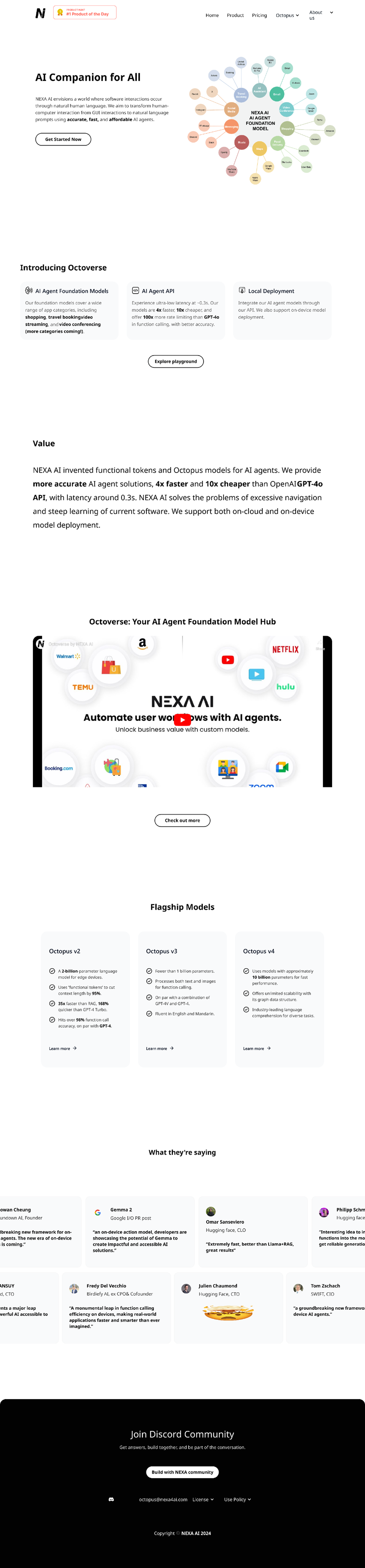 Octopus AI · marketing landing page